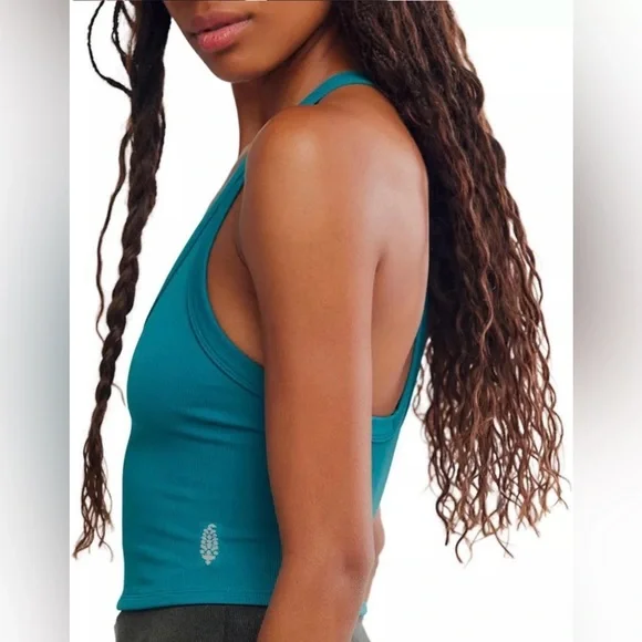 NWT Sold Out Color!Free People Movement All Clear V Neck Cami in Celestial Blue - Picture 3 of 7